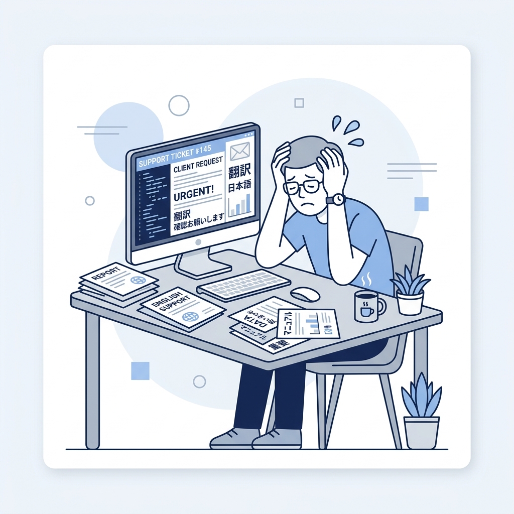 英語対応に手間がかかる